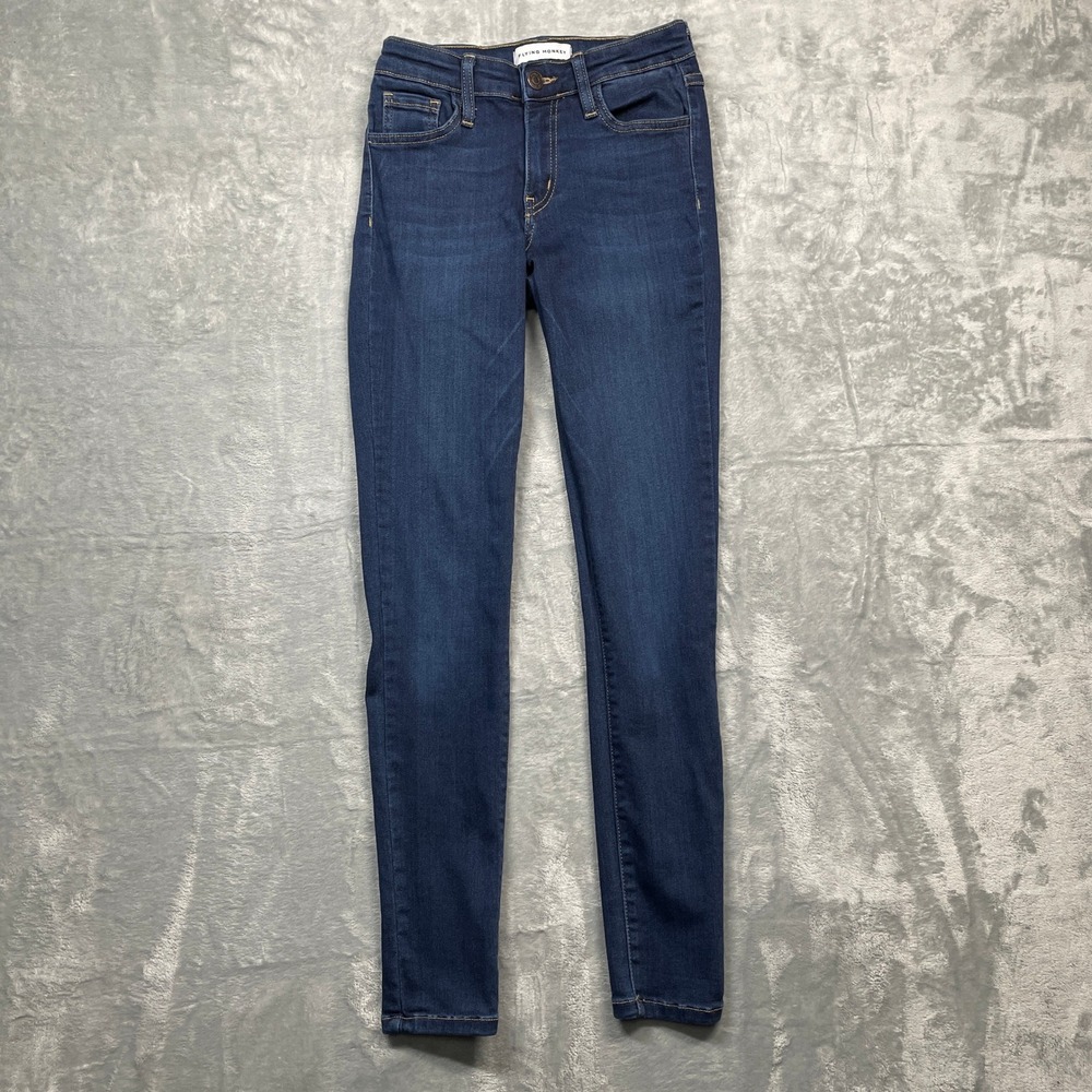 Flying Monkey Skinny Jeans Women Size 25 Blue Dark Wash Stretch Denim USA
